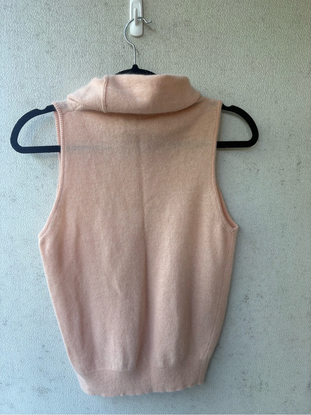 Vintage Liz Claiborne Angora Lambswool Sweater Vest M Peach Cowl Neck - Picture 4 of 8